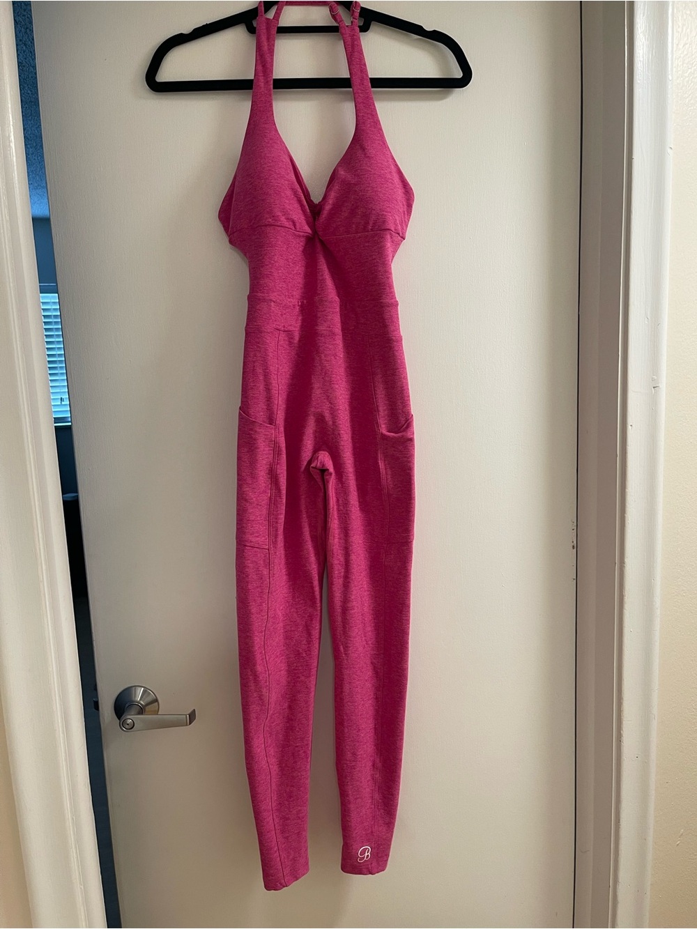 Bombshell Sportswear Hot Pink Halter Jumpsuit Romper